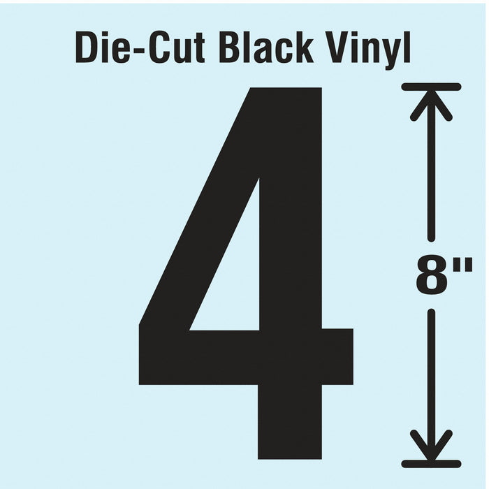 K8344 Number Label Vinyl 8 in H 4-3/4 in W