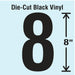 K8344 Number Label Vinyl 8 in H 4-3/4 in W