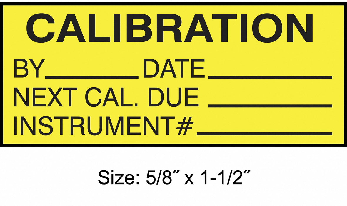 Calibration Label ENG Black/Yellow PK350