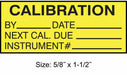 Calibration Label ENG Black/Yellow PK350
