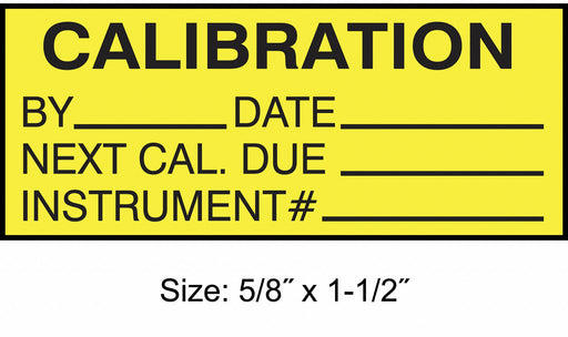 CalibrationLabel Black/Yellow PK350