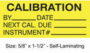 CalibrationLabel Yellow/Black PK350