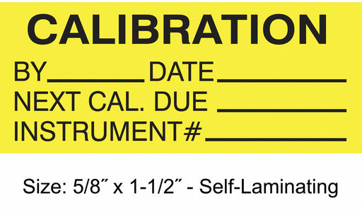 Calibration Label ENG Black/Yellow PK350