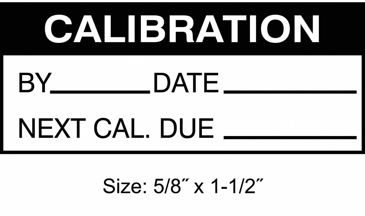 Calibration Label ENG Black/White PK350