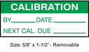 Calibration Label ENG Green/White PK350
