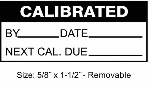 Calibration Label ENG Black/White PK350
