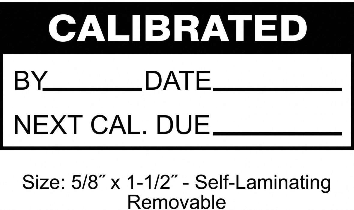 Calibration Label ENG Black/White PK350
