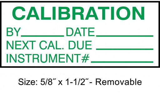 Calibration Label ENG Green/White PK350