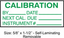 Calibration Label ENG Green/White PK350