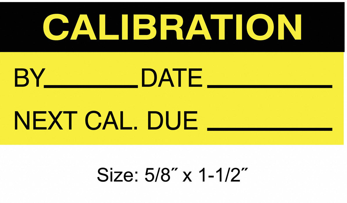 Calibration Label ENG Black/Yellow PK350
