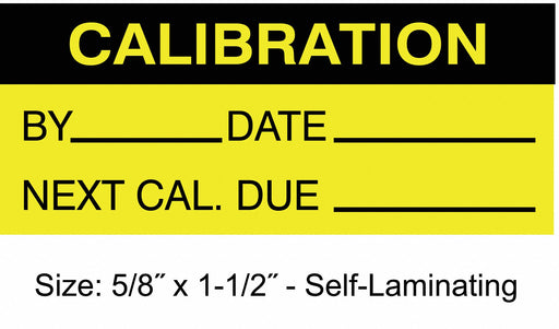 CalibrationLabel Black/Yellow PK350