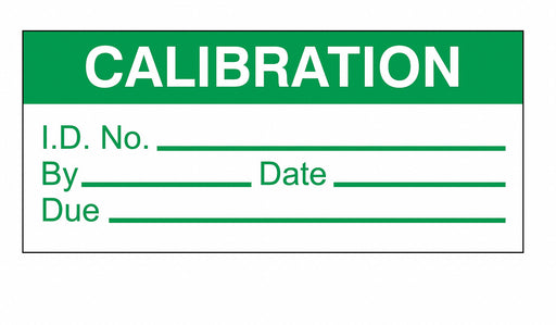 Calibration Label ENG Green/White PK250