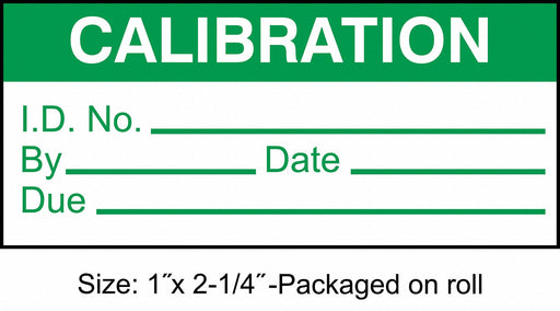 Calibration Label ENG Green/White PK250