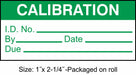 CalibrationLabel Green/White PK250