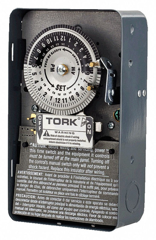 Electromechanical Timer 24 hr Gray Metal