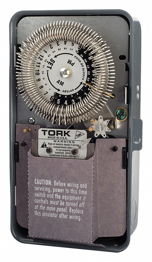 Electromechanical Timer 24 hr Gray Metal