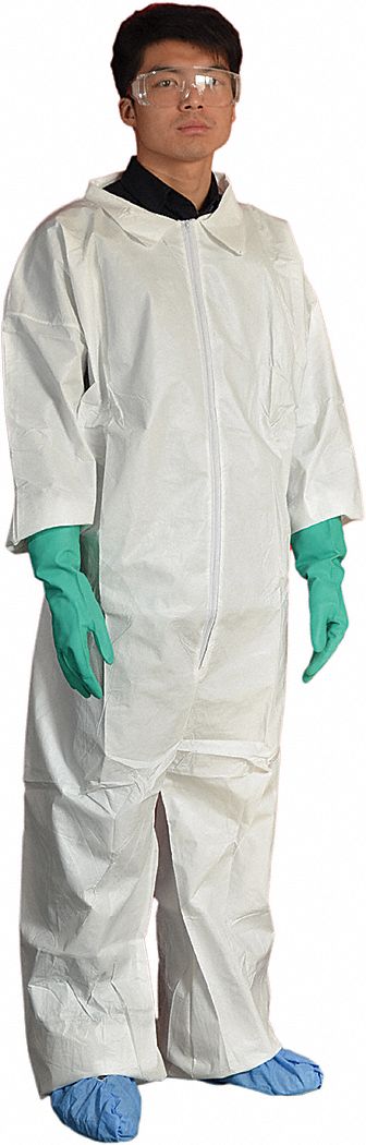 Collared Coverall Open White 4XL
