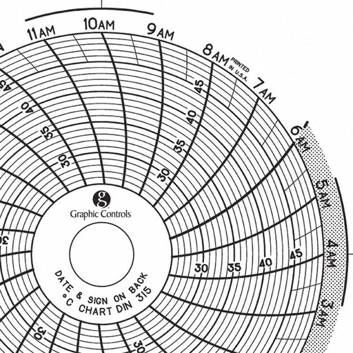 J2652 Circular Paper Chart 24 hr 60 pkg
