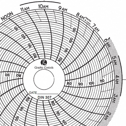 J2651 Circular Paper Chart 24 hr 60 pkg