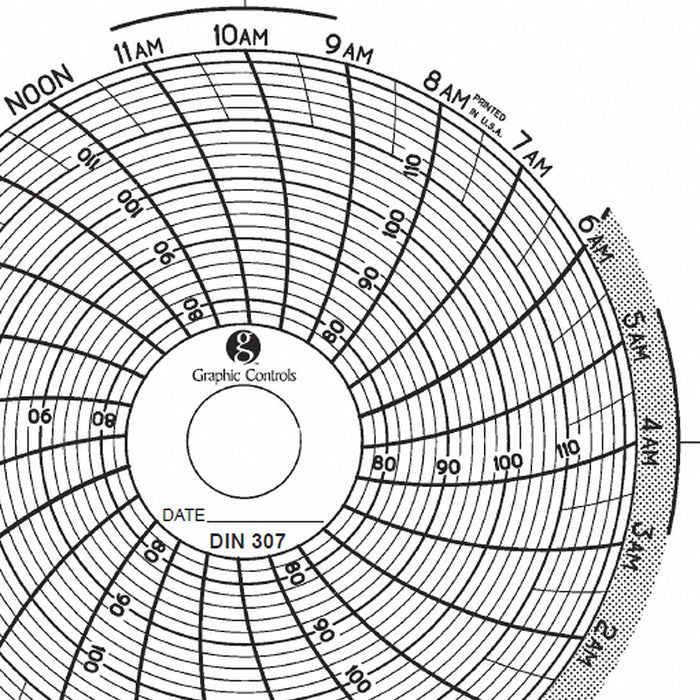 J2651 Circular Paper Chart 24 hr 60 pkg