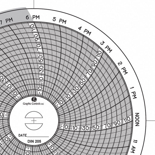 M6764 Circular Paper Chart 24 hr 60 pkg