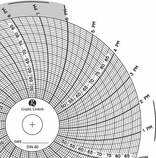 M6764 Circular Paper Chart 24 hr 60 pkg
