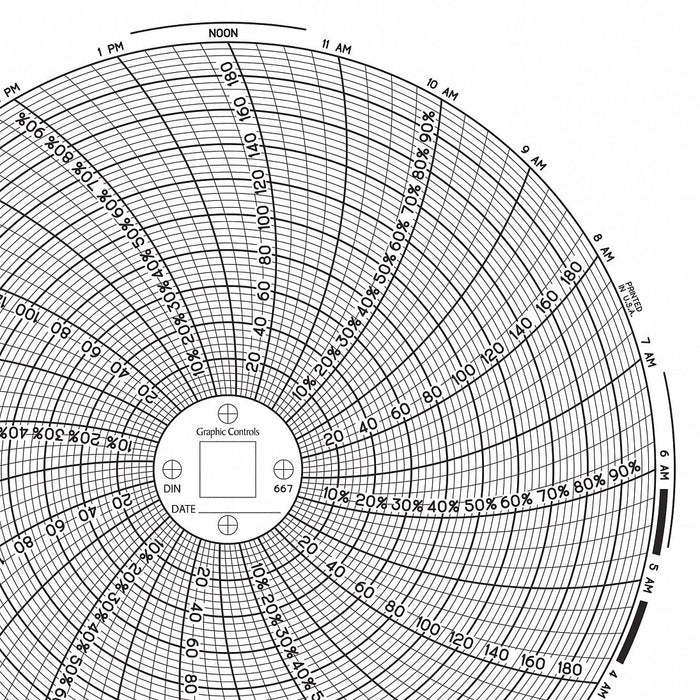 M6770 Circular Paper Chart 24 hr 60 pkg