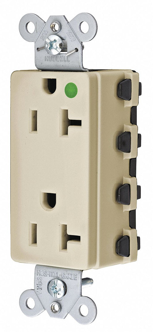 Receptacle Ivory 20 A 2P3W Back 1PK