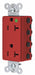 Receptacle Red 20 A 2P3W Back 1PK
