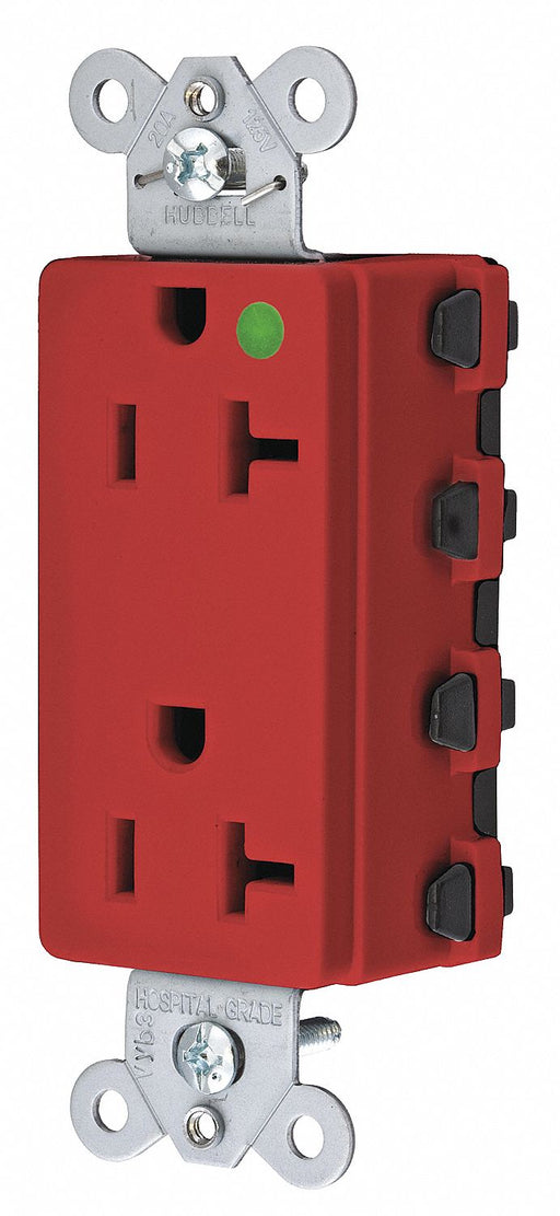 Receptacle Red 20 A 2P3W Back 1PK