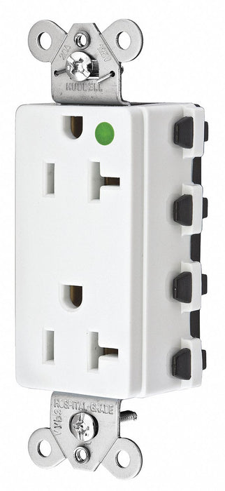 Receptacle White 20 A 2P3W Back 1PK