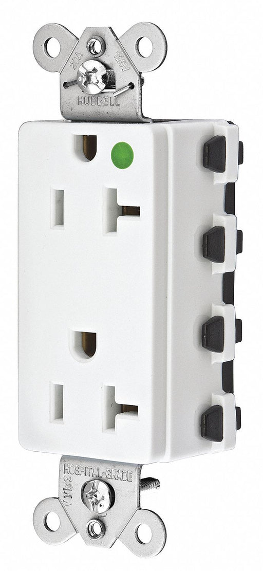 Receptacle White 20 A 2P3W Back 1PK