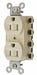 Receptacle Ivory 15 A 2P3W Back 1PK