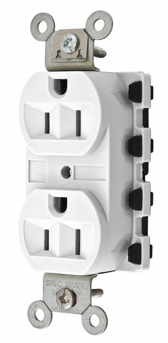 Receptacle White 15 A 2P3W Back 1PK
