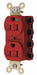 Receptacle Red 15 A 2P3W Back 1PK