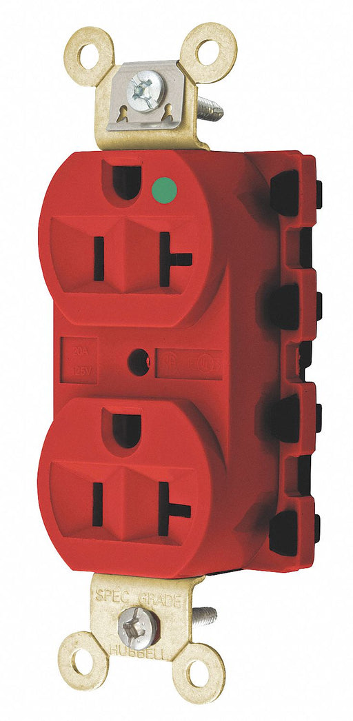 Receptacle Red 20 A 2P3W Back 1PK