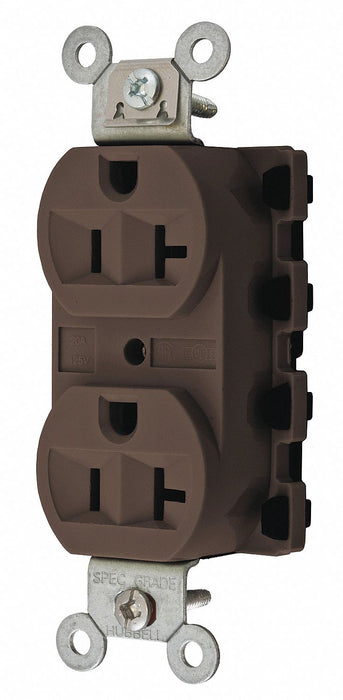 Receptacle Brown 20 A 2P3W Back 1PK