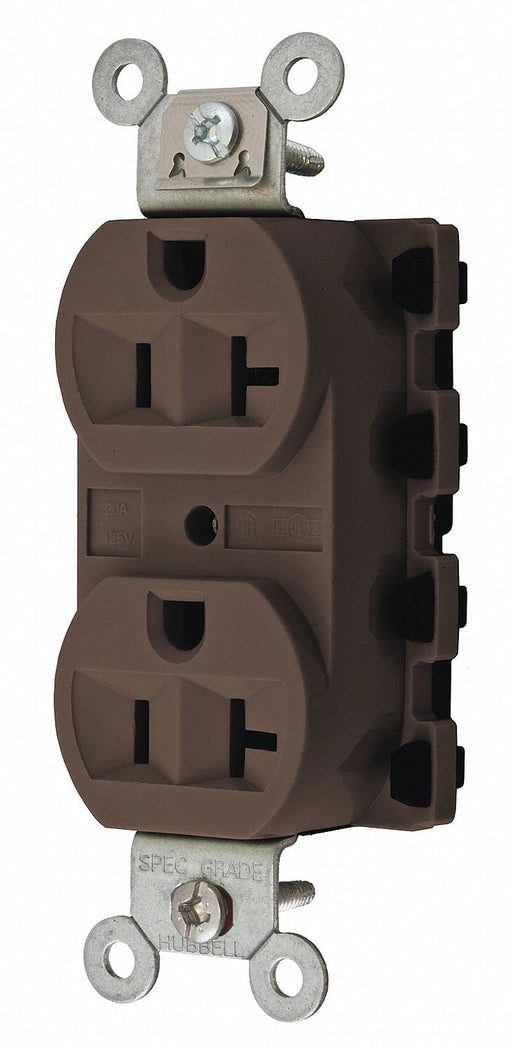 Receptacle Brown 20 A 2P3W Back 1PK