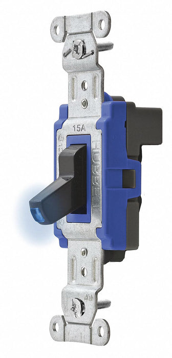 Illuminated Wall Switch 1-Pole 15A Blk