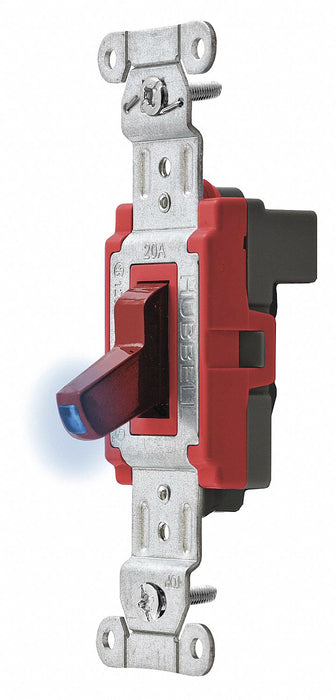 Illuminated Wall Switch 1-Pole 20A Red
