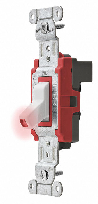 Pilot Wll Switch Wht 20A Back SnglPole