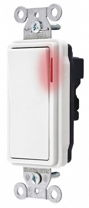Pilot Lit Wall Swtch 1-Pole 120/277V Wht