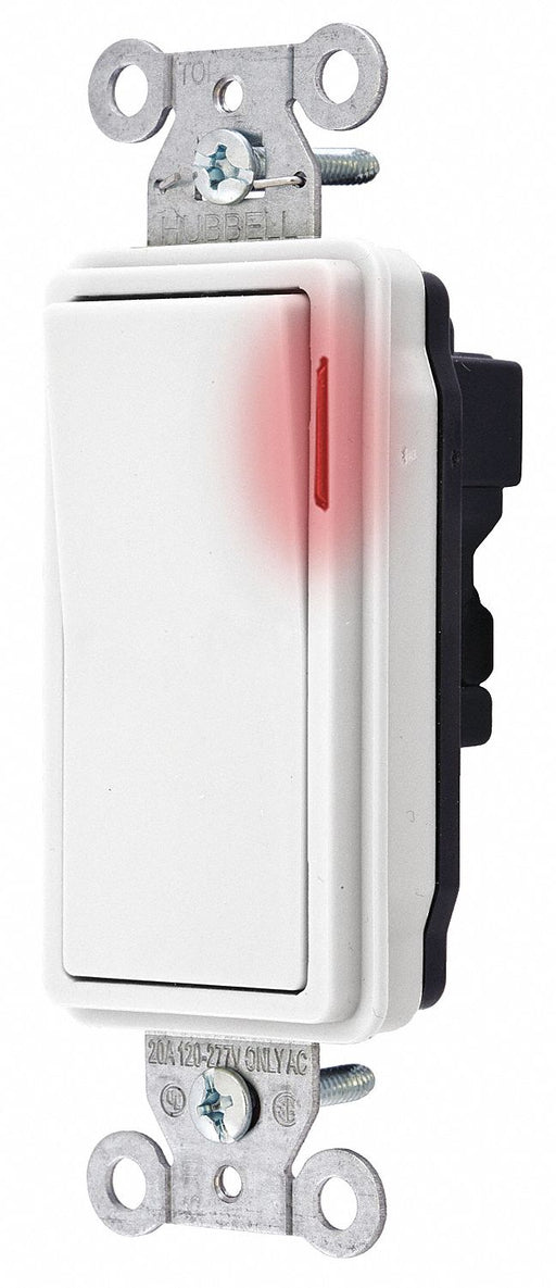 Pilot Lit Wall Swtch 1-Pole 120/277V Wht