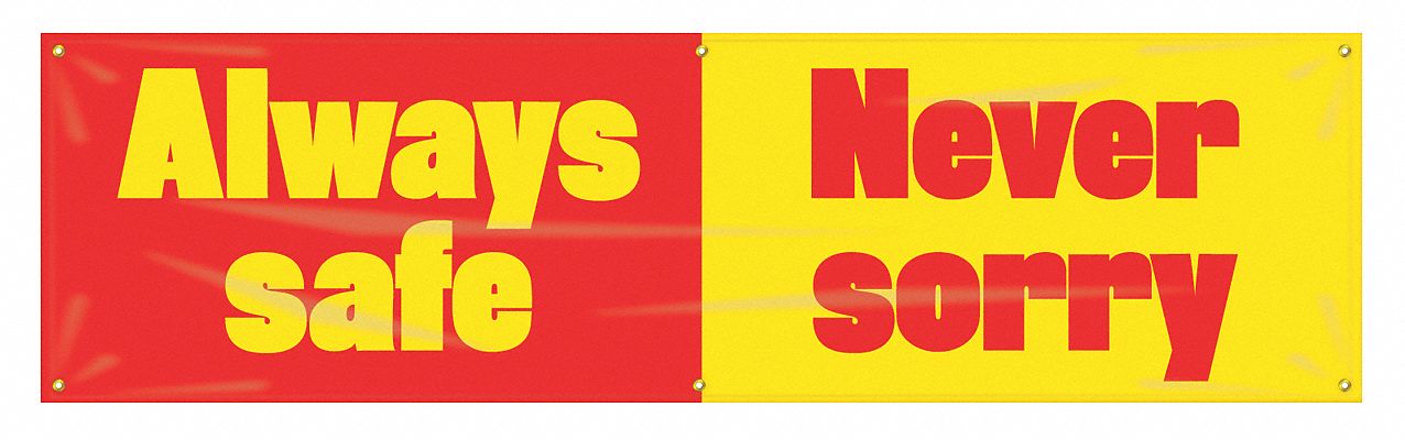 Safety Banner 28in x 96in Poly Sheeting