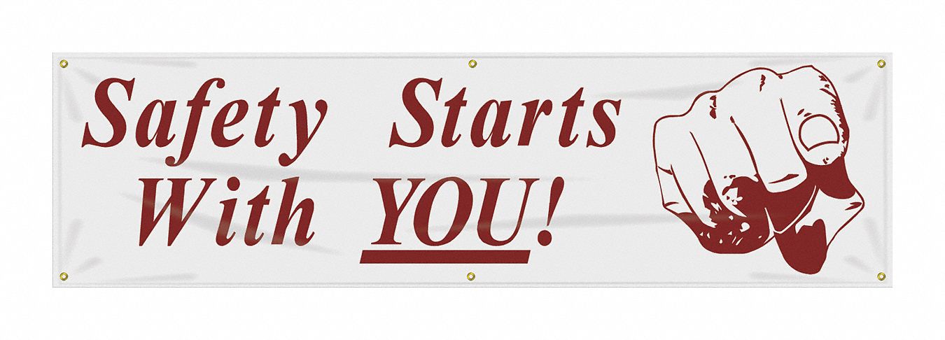 Safety Banner 28in x 96in Poly Sheeting