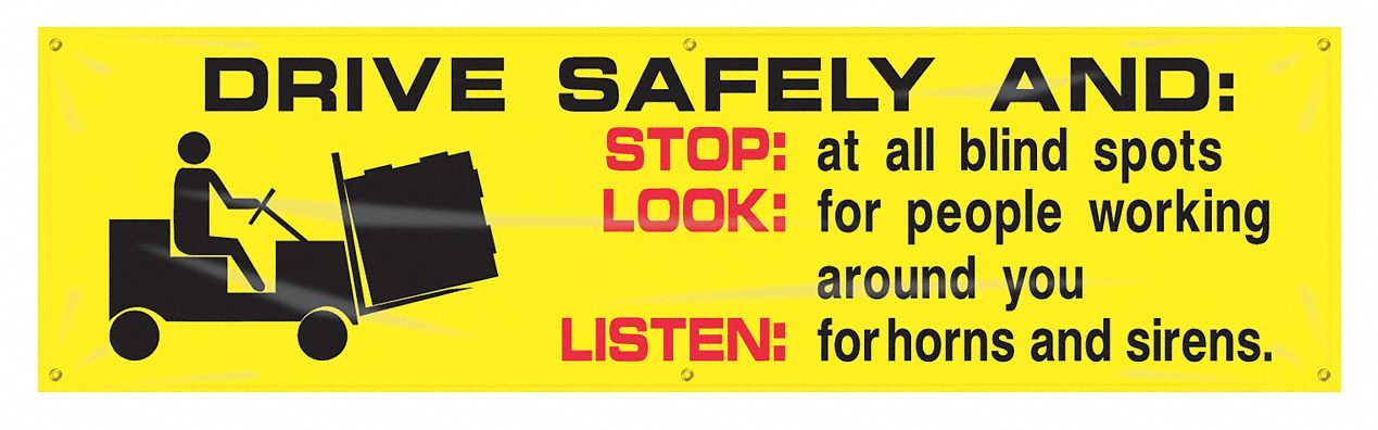Safety Banner 28in x 96in Poly Sheeting