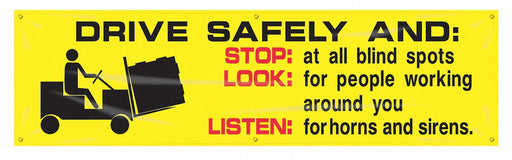 Safety Banner 28in x 96in Poly Sheeting