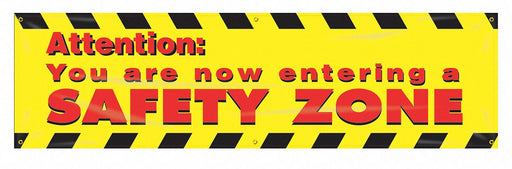 Safety Banner 28in x 96in Poly Sheeting