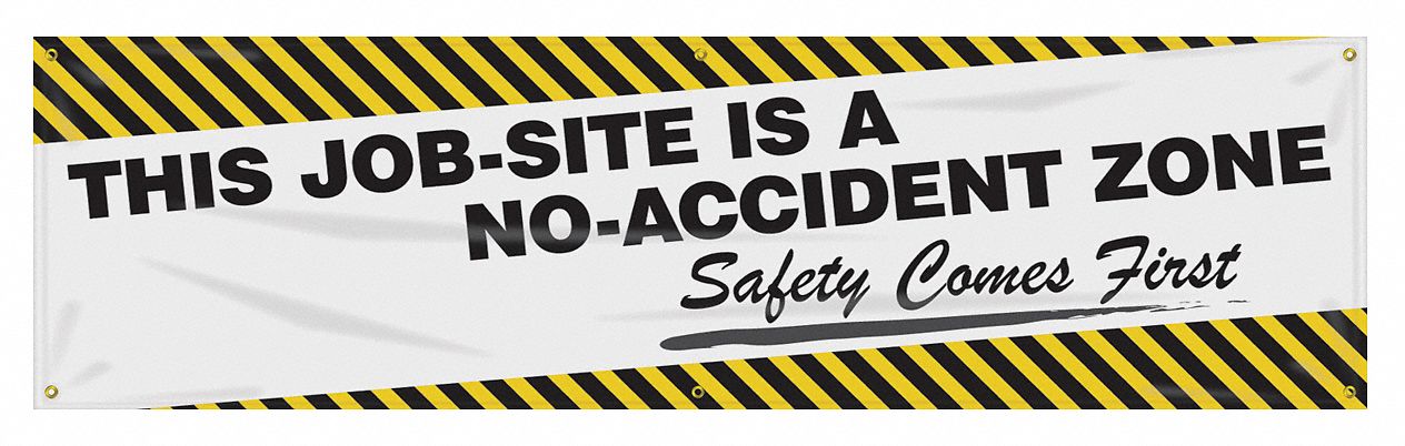 Safety Banner 28in x 96in Poly Sheeting