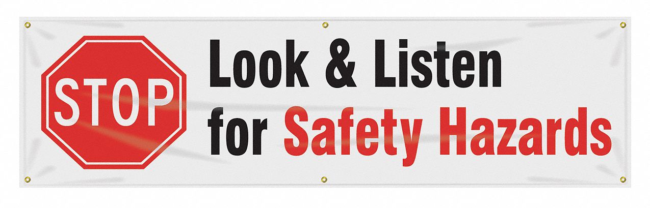 Safety Banner 28in x 96in Poly Sheeting